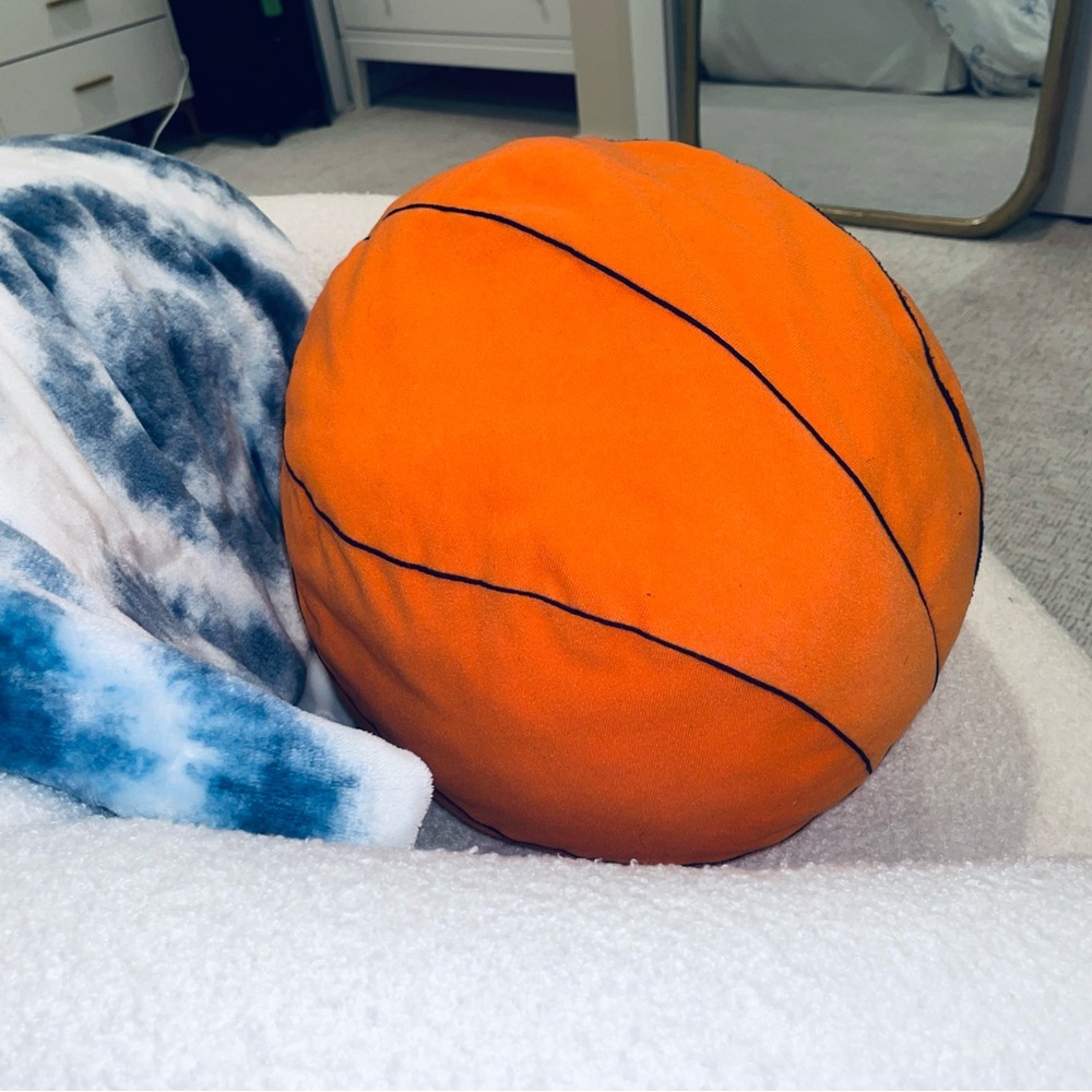 Orange Basketball Pillow